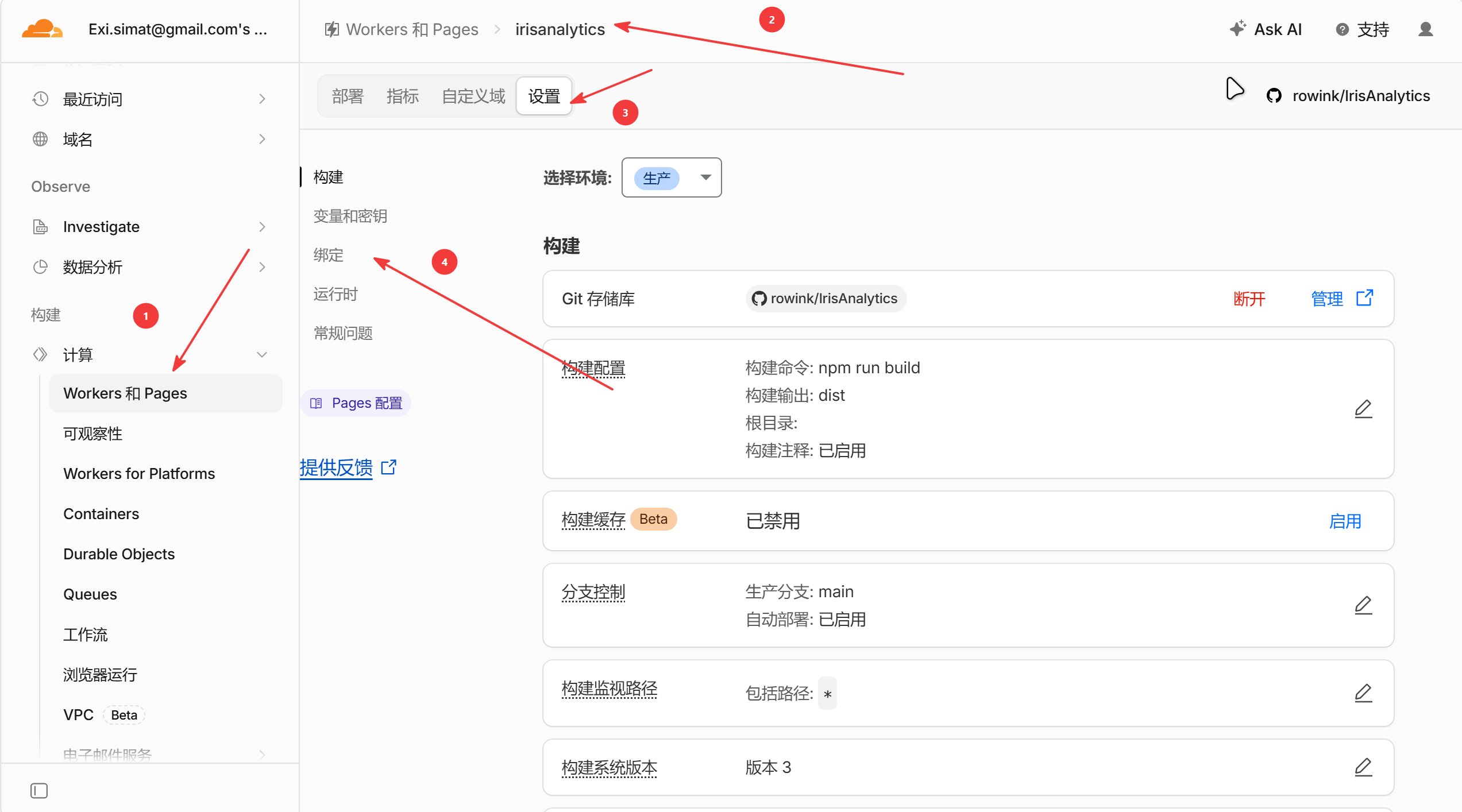 进入Pages绑定配置