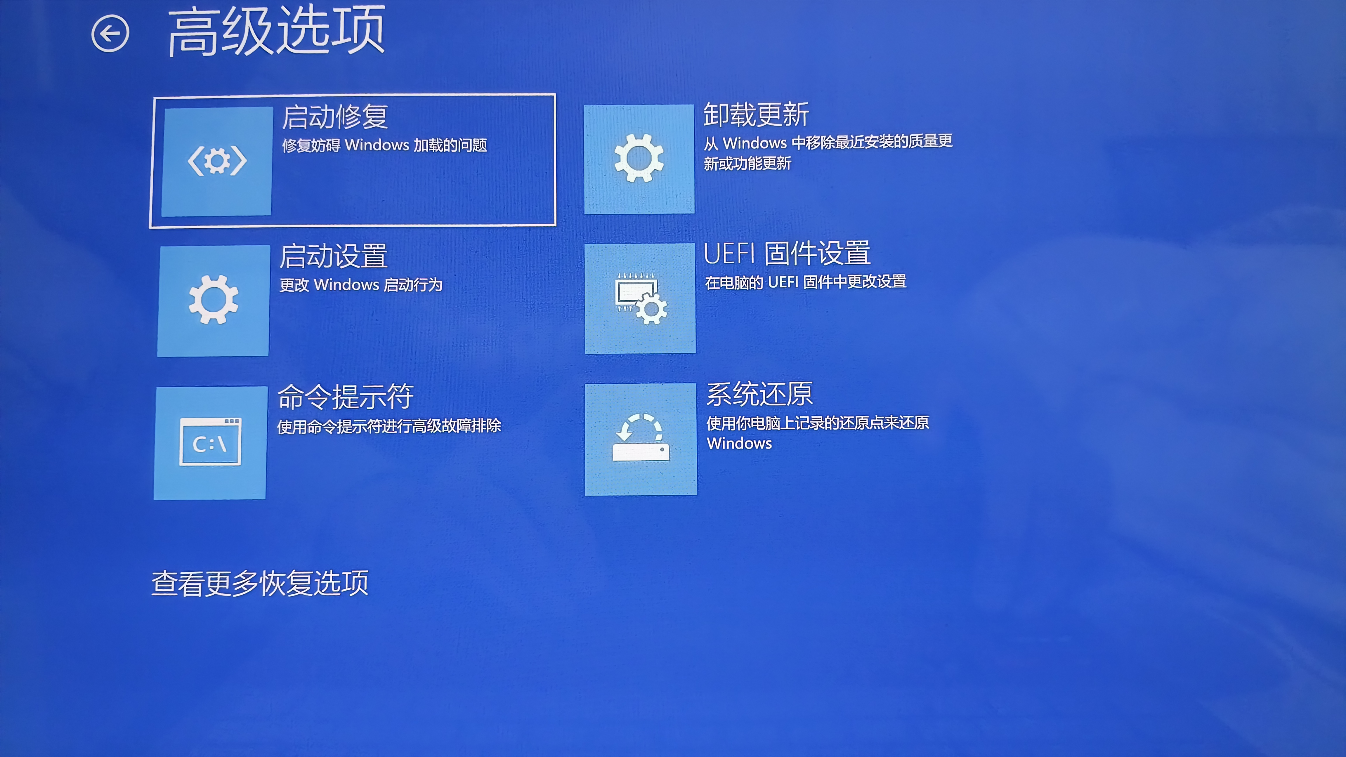 高级启动-高级选项